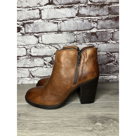 Krbonell Brown Ankle Double Sided Zipper Heeled Booties Boots Women Sz 9M US/40 - Picture 15 of 16